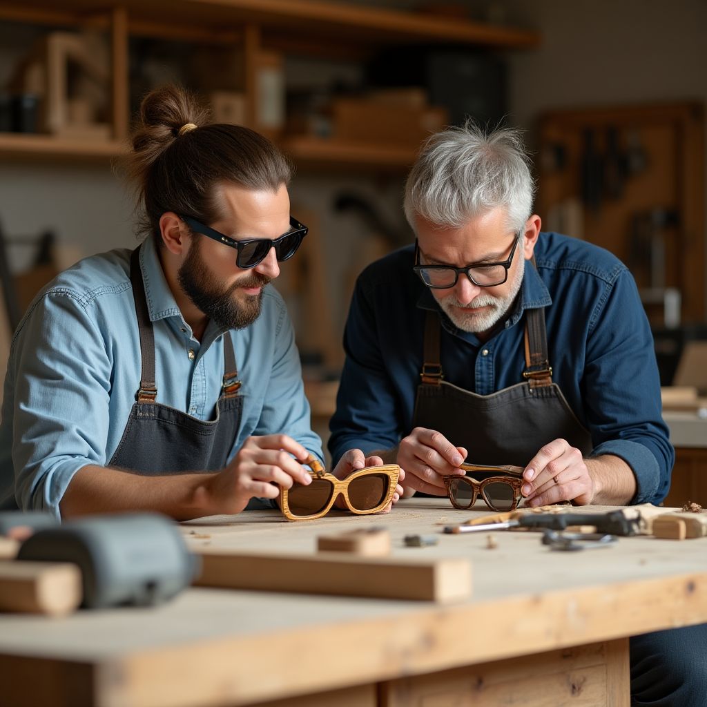 Sunhaze Co. founders working in their original Melbourne workshop